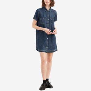 Levi's Denim Button Down Short Sleeve Shirt Dress Size XS